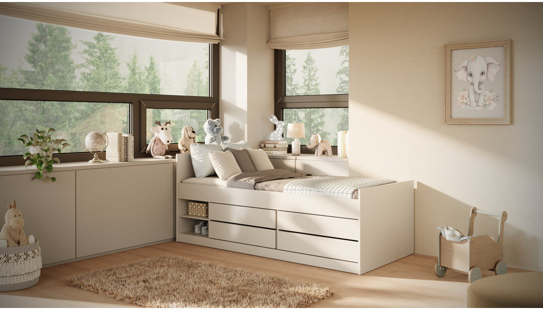 Isabelle & Max Poppe Storage Kids Bed White EU Single - 90 x 200 cm