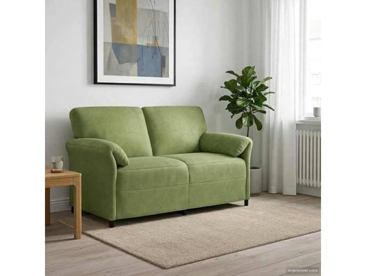 KGHERMDF 2-Sitzer Sofa Hellgrün 158x83x95 cm Samt mit Metallrahmen Samtstoff, Metallrahmen, Schaumpolster, geschwungene Armlehnen, pflegeleicht