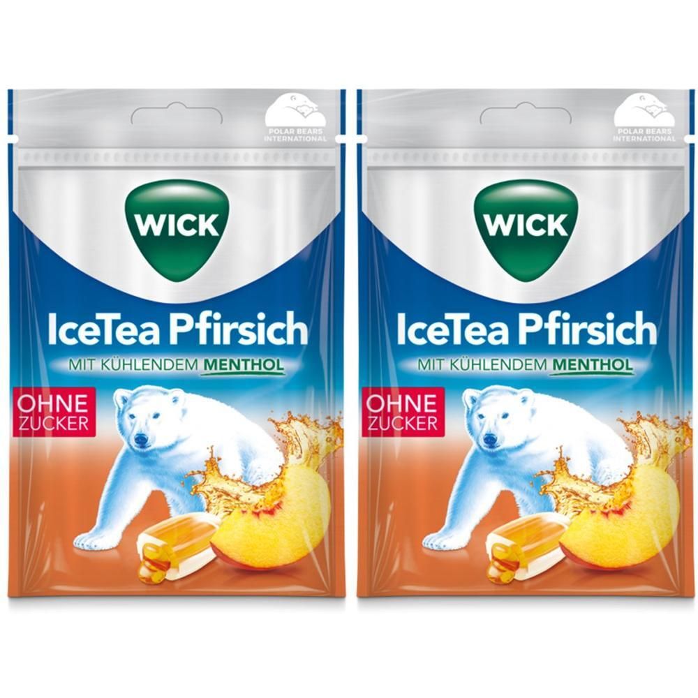 Wick IceTea Pfirsich Bonbons o.Zucker 2x 2x72 g
