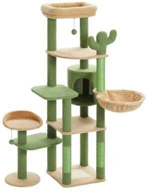Inspired Finds Heavy Duty Large Cat Tree Tower With Jumbo Hammock & Scratching Posts green