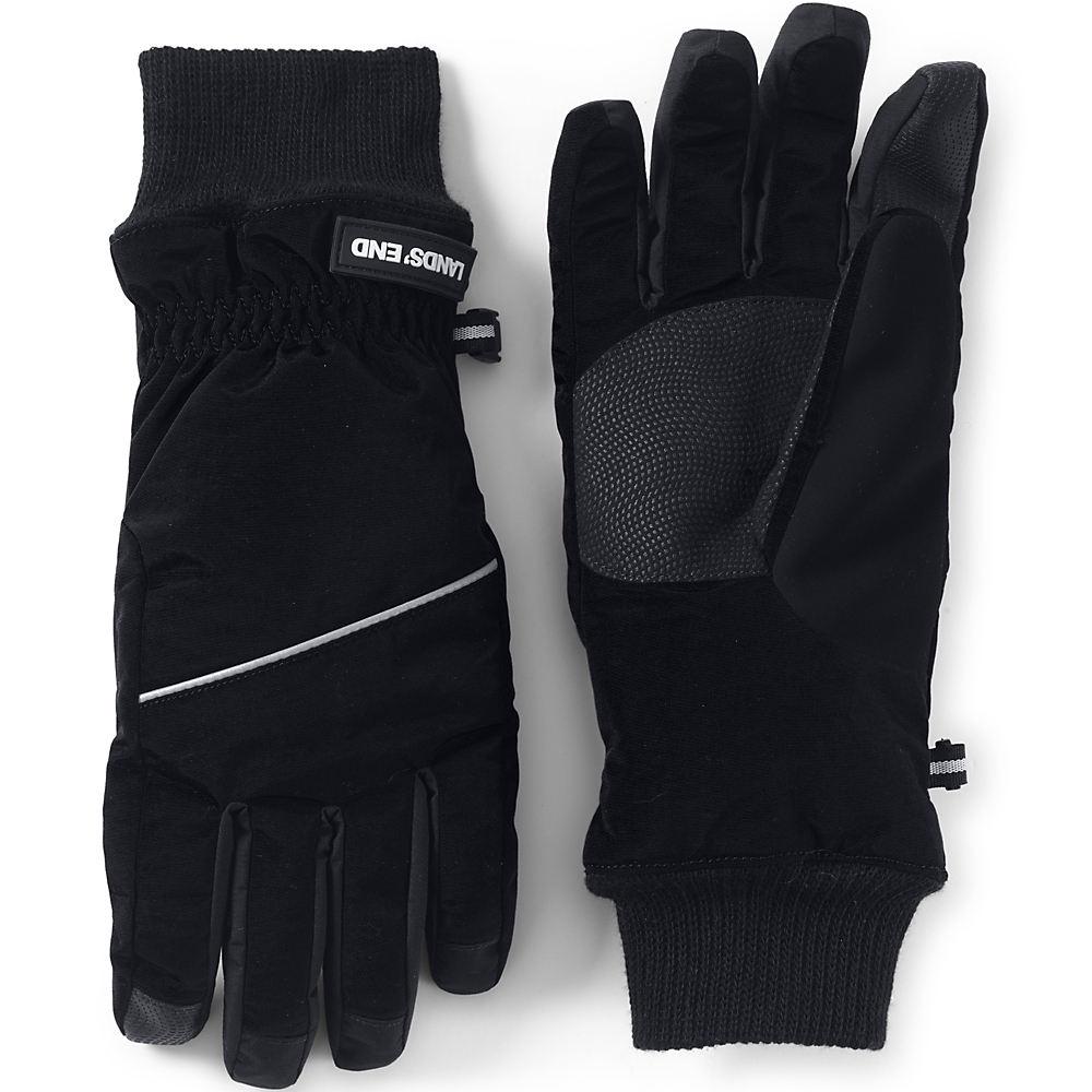 Wasserdichte Handschuhe, Damen, size: regular, Schwarz, Nylon, by Lands' End