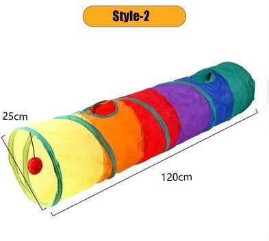 Inspired Living Foldable Interactive Cat Tunnel Toy Portable Cat Tunnel For Indoor Play & Exercise 2