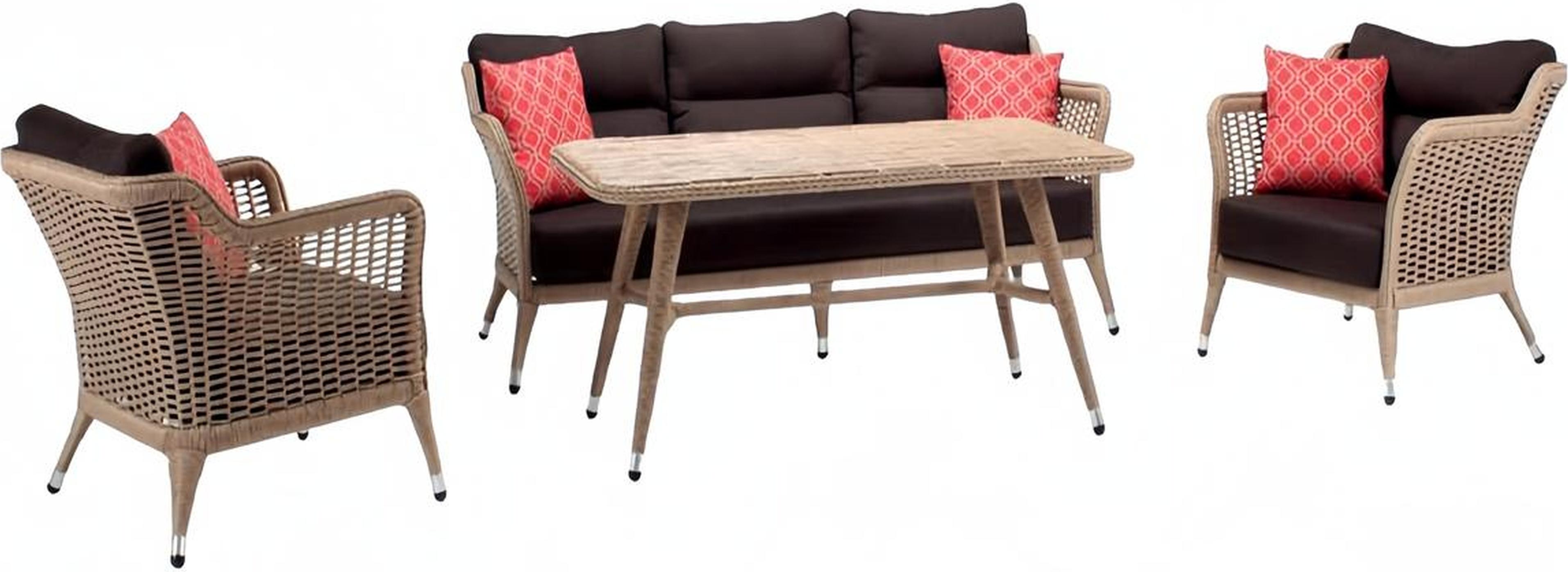 Garten Rattanmöbel Sofagarnitur Terrasse Set Möbel Lounge Balkon Outdoor 4tlg.