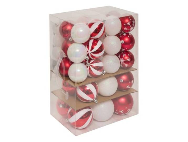 FEERIC LIGHTS & CHRISTMAS - 60 Kugeln d.assortiert aus rotem und weißem polystyrol