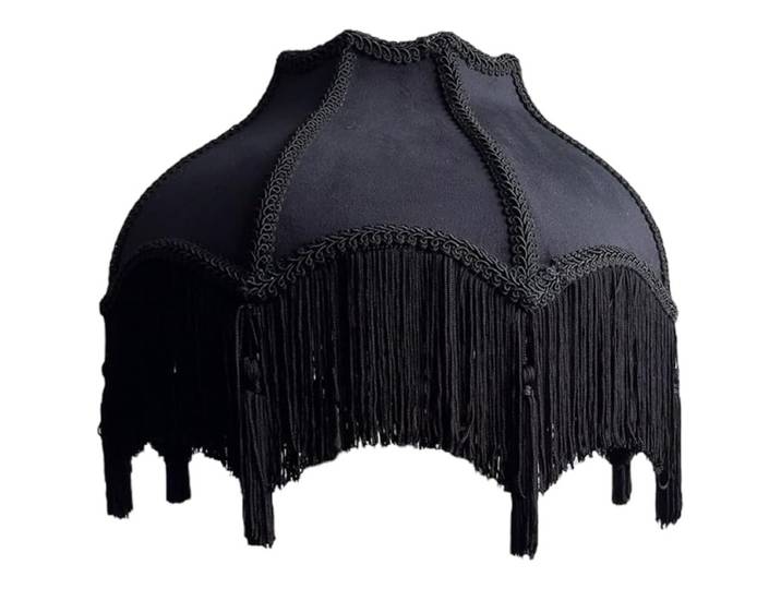 Grand abat-jour en velours en forme de cloche de Style victorien classique, avec glands et franges (noir de minuit), pour E26/E27, 1 pièce