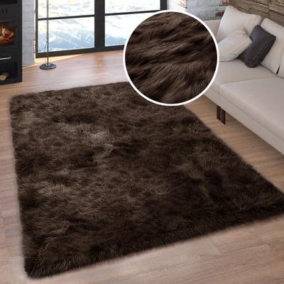 Hochflor-Teppich OTTO HOME "Valeria, Fellteppich, kuschelig, flauschig" Gr. 6, braun, B:200cm H:60mm L:290cm, Kunstfaser, Teppiche, Kunstfell, weiche Teppiche, Wohnzimmer, Schlafzimmer, Esszimmer