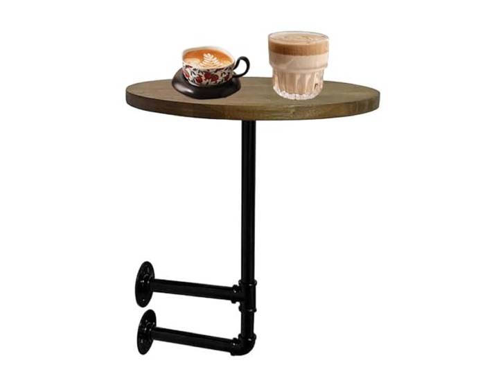 FAXJRU Runder Tisch zur Wandmontage, 40cm Tisch Mit Metallbeinen, Schwebender Stehtisch,L-förmiger Bistrotisch,Dekoration An Der Wand Montierter Beistelltisch,für Café, Dessertladen