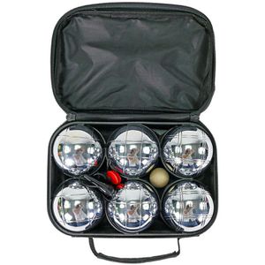 Best-Sporting Boule-Set Set, 10-teilig, 6 Boule- & 2 Zielkugeln mit Zubehör, aus Metall