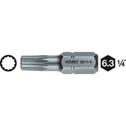 Hazet 2211-5 2211 Vielzahn-Bit Antrieb: 1/4 (6.3 mm) Abtrieb: Innen-Vielzahn (XZN) M5 25 mm
