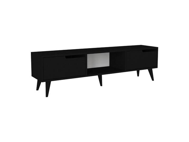 [en.casa] Fernsehschrank Kullila, Schwarz, Holzwerkstoff, Rechteckig, 35x40x160 cm, Wohnzimmer, TV Möbel, Lowboards, Lowboards stehend