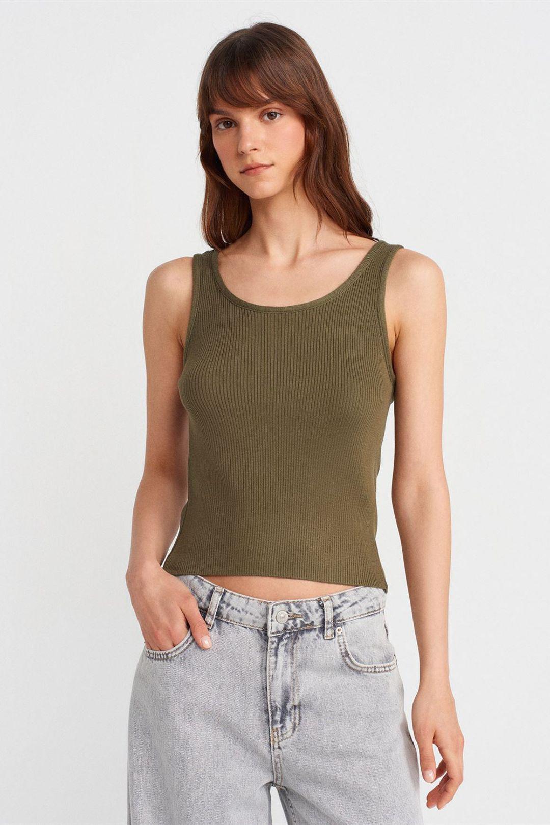 Rippstrick Ärmellose Cami Bluse