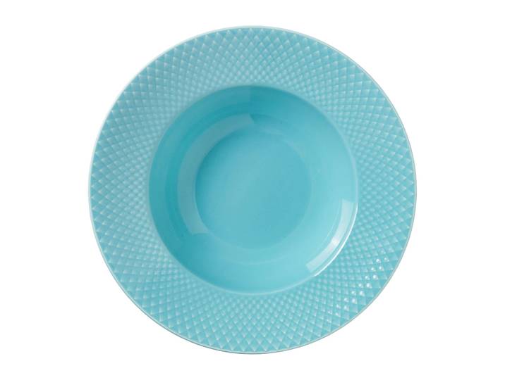 Lyngby Porcelæn Assiette creuse Rhombe Ø24,5 cm Turquoise