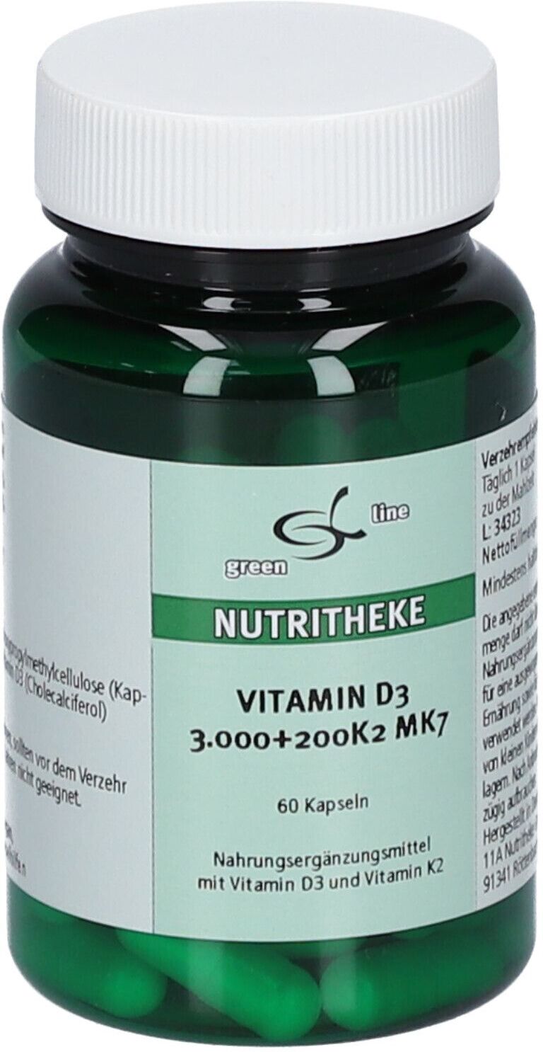 green line Vitamin D3 3.000+200 K2 MK7 Kapseln 60 St