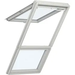 VELUX Dachfenster Lichtlösung GPL GIL LICHTBAND Holz weiß lackiert THERMO Klapp-Schwingfenster, 78x98/92 cm (MK04)