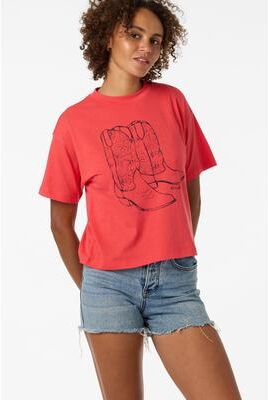 O'Neill s Out West Easy T-Shirt in Lava Red, Size XS