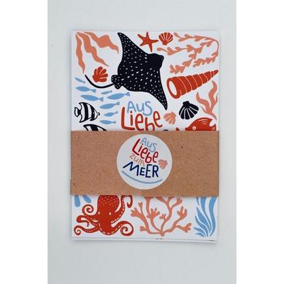 Postkartenbundle Artwork Ozean, Karte von , Klartext