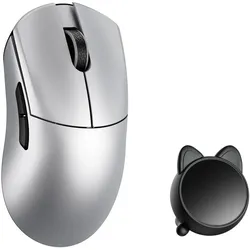 WLMouse Huan - Silver (Omron Optical) Wireless 8K Magnesium Mouse (Kabellos), Maus, Silber
