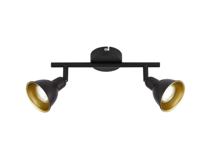 Spot Diogo schwarz-gold Metall 210 lm B 28 cm - LED - Lichtfarbe: Warmweiss - LED Energiesparlampen
