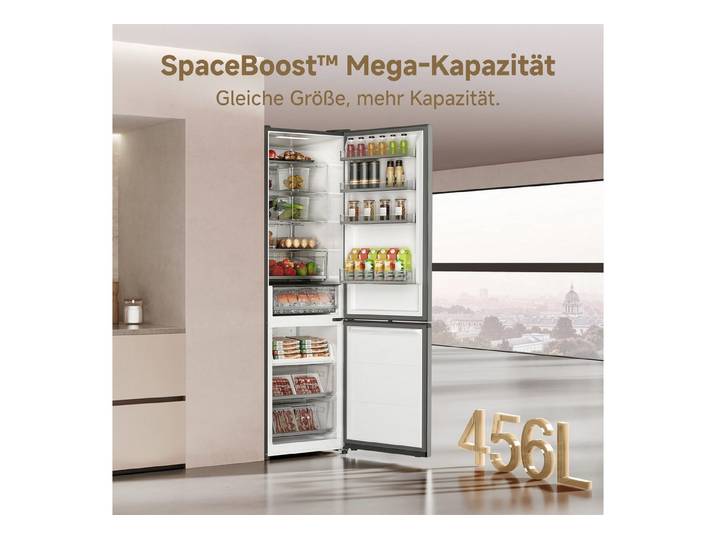 Dreame Kühl-/Gefrierkombination DRB450WMBDEU, 201 cm hoch, 59,5 cm breit, Viel Platz, Leise, Modernes Design