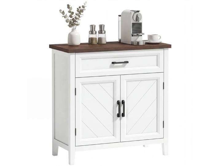 Commode-buffet - MINIMAL - Rustique Moderne - Plateau réglable - 2 portes - Tiroir spacieux