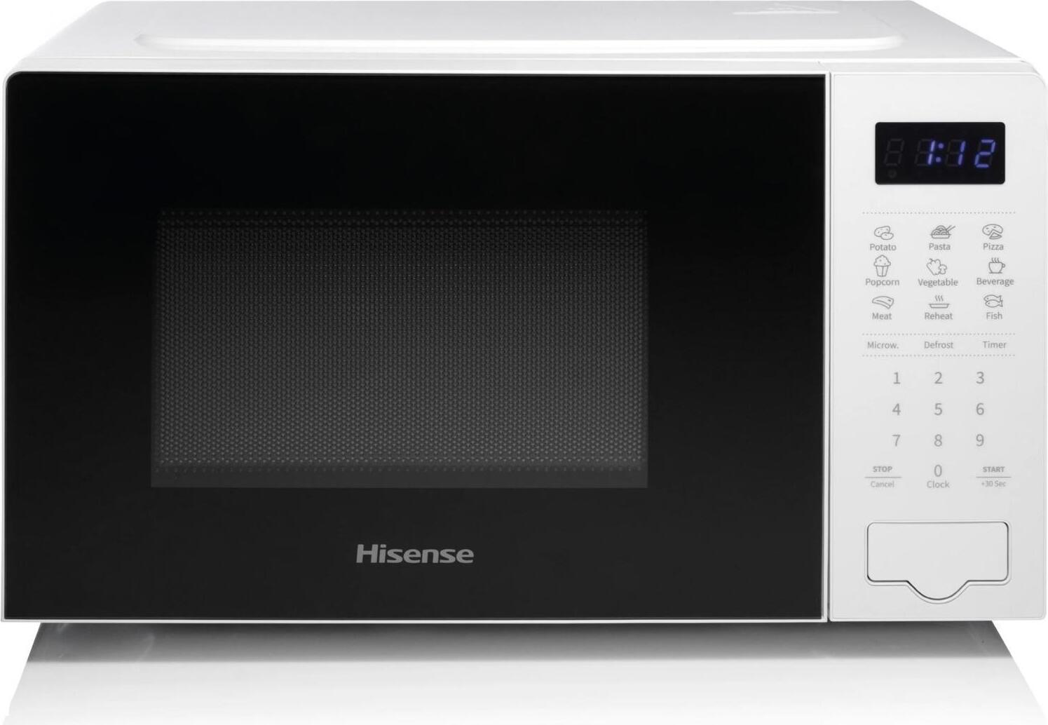 Hisense H20MOWS4UK, Arbeitsplatte, Solo-Mikrowelle, 20 l, 700 W, Eingebautes Display, LED