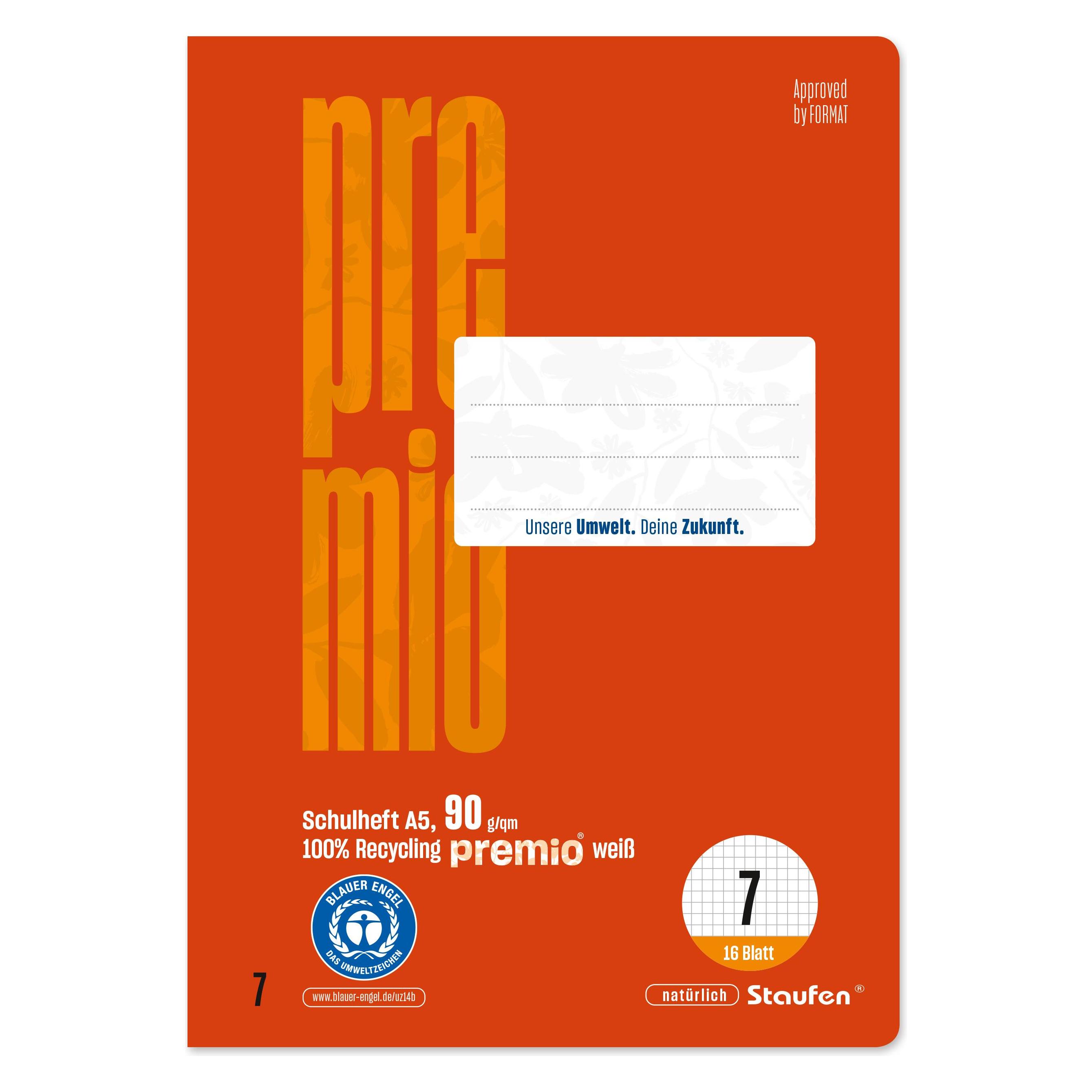 Staufen Heft LIN7 A5 16 Blatt 7mm kariert (A5, Kariert, Weicher Einband) (040780007)