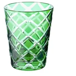 EDZARD 6er Set Kristallgläser Dio, grün, handgeschliffenes Glas, Höhe 10 cm