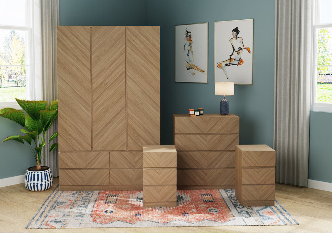 Alpen Home Kascha 4 Piece Bedroom Set Oak