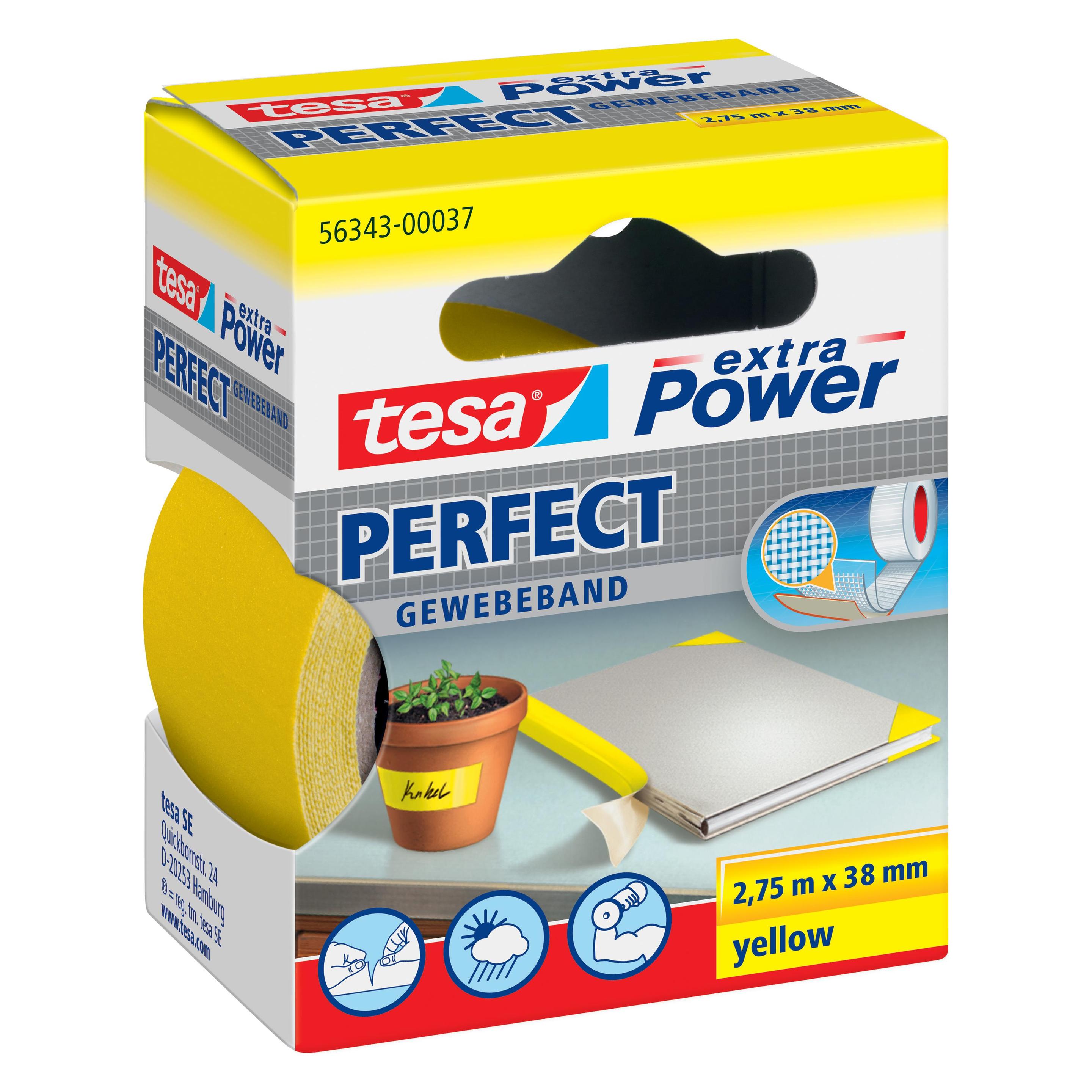 tesa EXTRA POWER PERFECT Gewebeband, gewebeverstärktes Ductape (38 mm) (56343-00037-03)