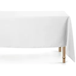 PartyDeco Tischdecke, weiß, 140 x 170 cm, Polyester, eckig, Stoff