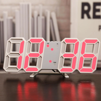 HomeDecorAndMore LLC 3D Led Digital Clock Limited Edition White Red