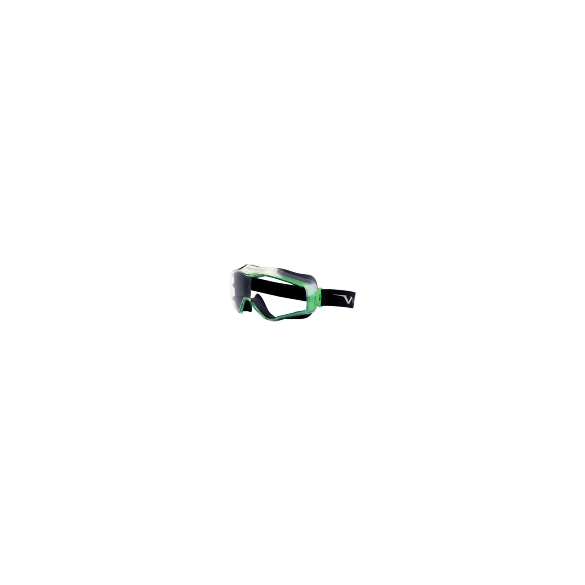 Vollsichtbrille 6x3 EN 166,EN 170 Rahmen gunmetallic/grün,Scheibe klar PC ; Univet (6X3.00.00.00)