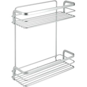 Metaltex Duschablage Viva Ablage, silber, zum Kleben, Duschregal, aus Metall, 26 x 30 cm
