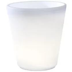 Konstsmide LED beleuchteter Pflanzentopf ASSISI, IP44, 12V, 2.4W 3000K 30lm, mit 600cm Kabel, Kunststoff, weiß, Ø 37cm / H 40cm KON-7454-000