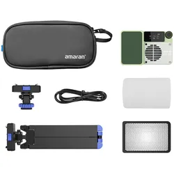 Ace 25c Green Kit RGBWW-LED Kameraleuchte+Grid+Mini-Stativ+Tasche