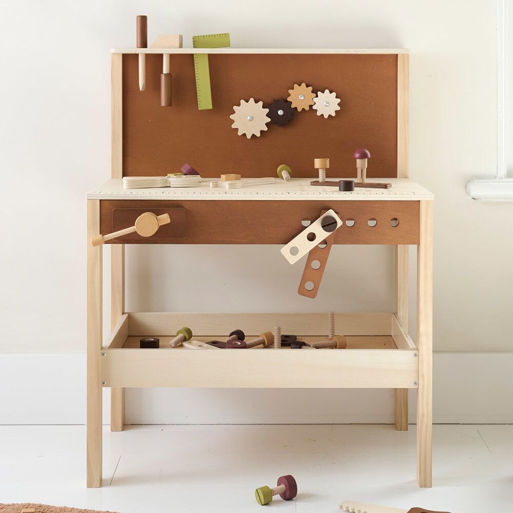 Petite Amélie Établi de bricolage en contreplaqué marron Marron 55x71x42cm