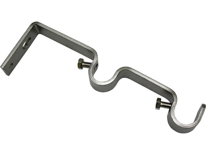 Doppelträger GARDINIA Memphis , silber (edelstahlfarben), Gardinenstangenhalterungen, Doppelträger, Serie Einzelprogramm Memphis Ø 16 mm