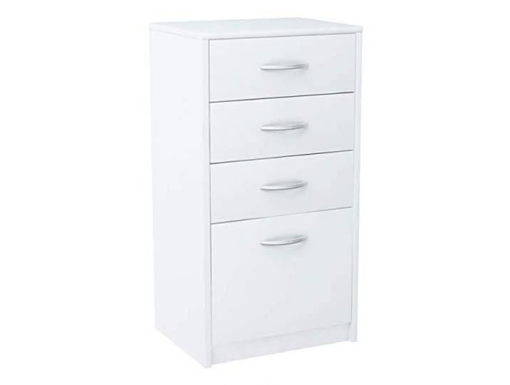 MATKAM Kommode mit Schubladen - Schrank mit 4 Drawers - geräumige Komode - solide Schubladenschrank H:85 B:45 T:35 cm - Kommode Schlafzimmer, Wohnzimmer und Flur Möbel - Weiß