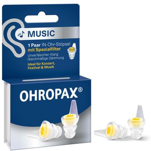 OHROPAX Ohrstöpsel Music, SNR 19 dB, für Konzerte, 1 Paar