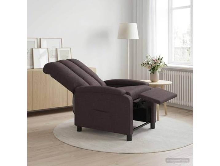 Relaxsessel Dunkelbraun Stoff Verstellbar 115°-160° Metall- und Holzwerkstoffrahmen,Schaumstoff-Faser-Füllung,feuchtes Tuch zur Pflege