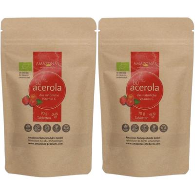 Acerola 100% Bio natürliches Vit.C Lutschtabletten 2x 2x70 g