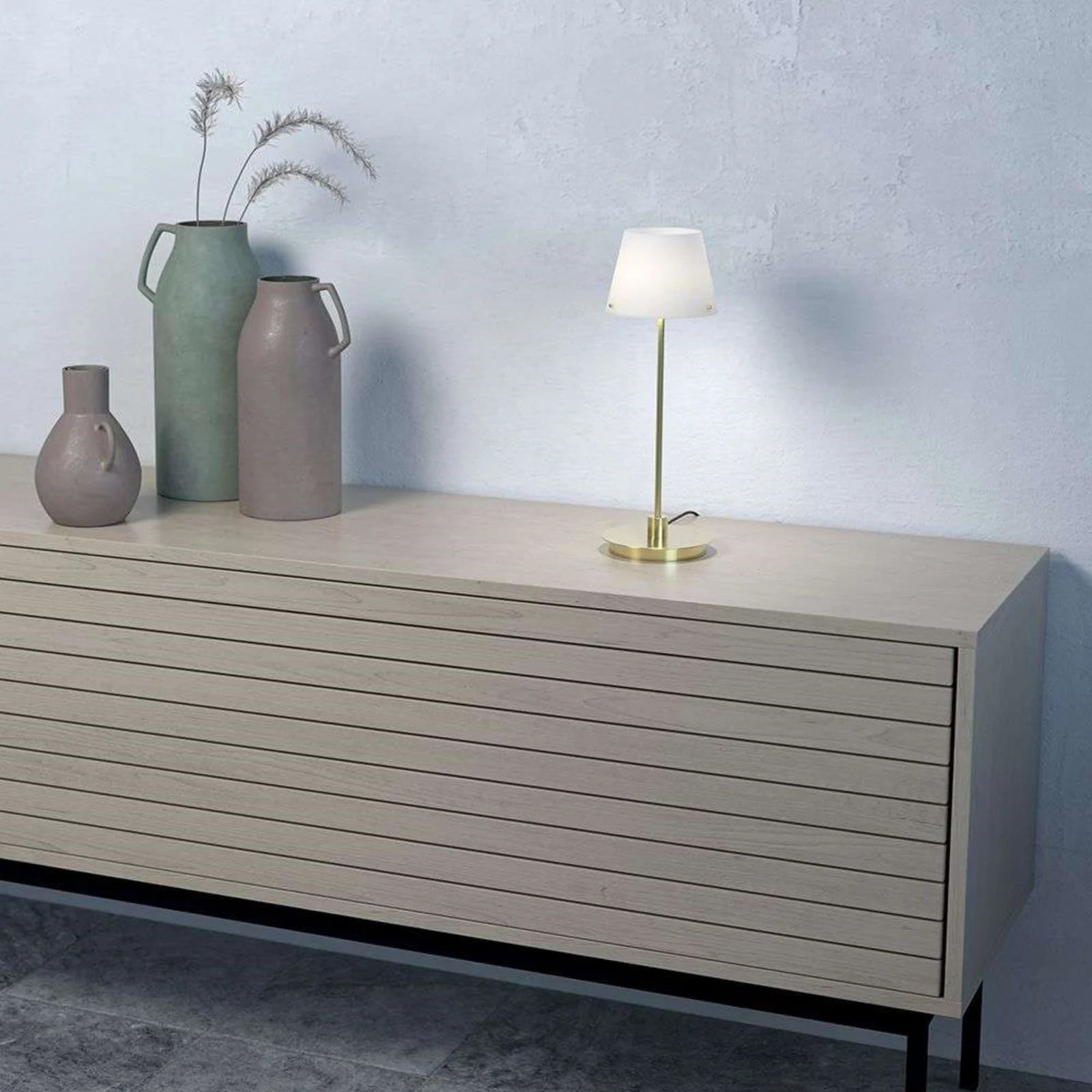 Herstal Gil il Grande Tafellamp Satin/Brass Metaal