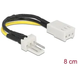 Delock Stromkabel 3 Pin Stecker > 3 Pin Buchse (Lüfter) 8 cm - Drehzahlreduzierung