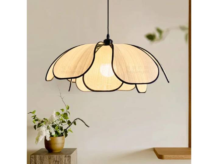 Lampes suspendues LED E27 Nordic Petal, luminaires de plafond modernes Wabi Sabi, lampe suspendue en forme de fleur pour chambre à coucher, luminaires de bar, lampes suspendues LED