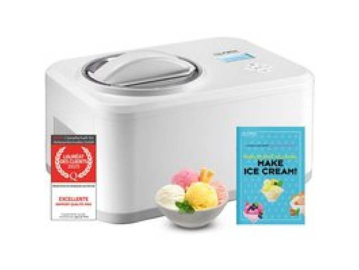 Machine à glace 1 5 L Compresseur Récipient amovible en acier inoxydable Livret de recettes Crème glacée et yaourt