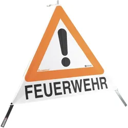 Triopan, Sicherheitskennzeichnung, Faltsignal, 3x Feuerwehr, weiss, tagesleuchtend, 70 cm