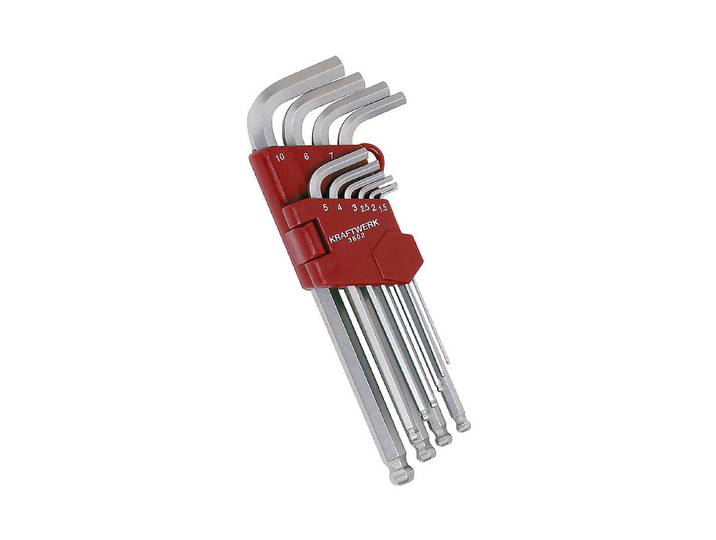Kraftwerk Winkelsechskant-Kugelkopf-Schlüssel-Set 1.5-10 mm 10 Stück