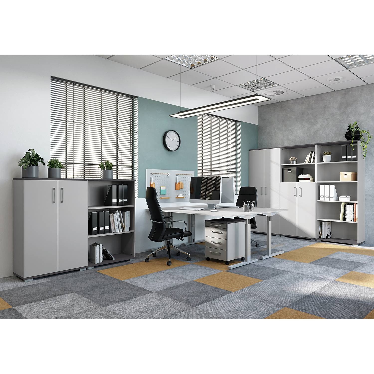 home24 Modern Elektrisch In hoogte verstelbaar Bureau - Grijs - 160 cm