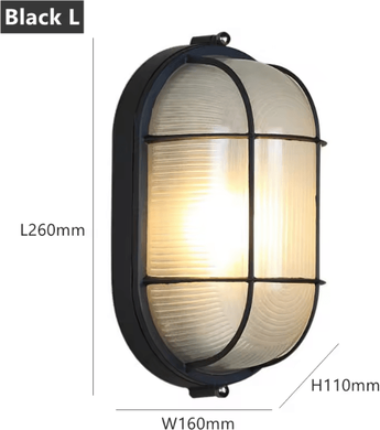 Inspire Curations Vintage Waterproof Outdoor Wall Light With E27 Base Retro Explosion Proof Porch & Ceiling Lamp black L warm White 3000k
