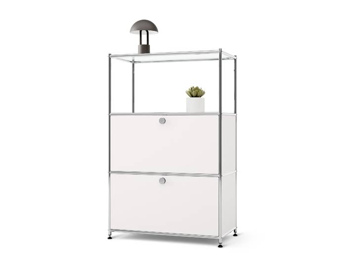 Tchibo - Kommode Metall »Cn3« mit 2 Klappenfächern - 77x40x120,5cm - chrom -